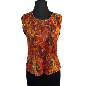 Plissé Womens Sleeveless Top M Multicolor Abstract Print 100% Polyester